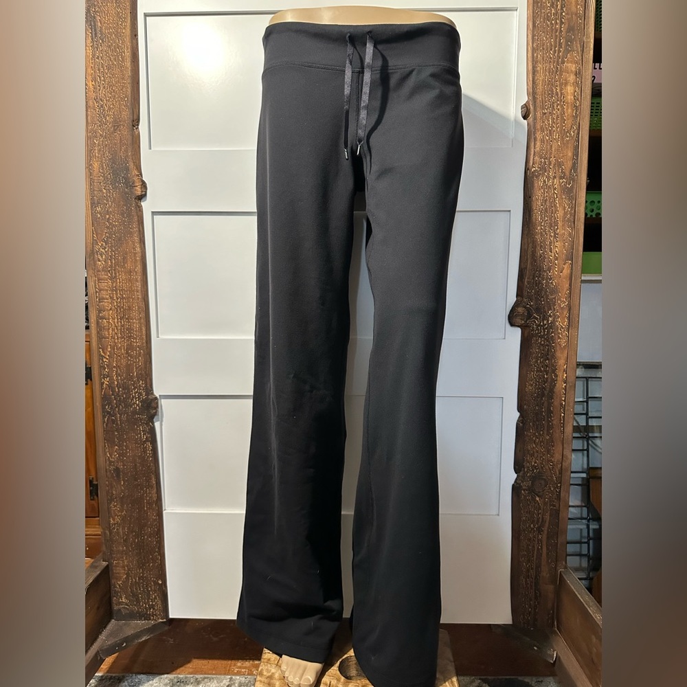 Lululemon Drawstring Pants Size 8 Black White Stripe Athletic